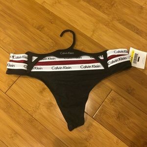 Dark Grey and Red Polka Dot Calvin Thongs NWT